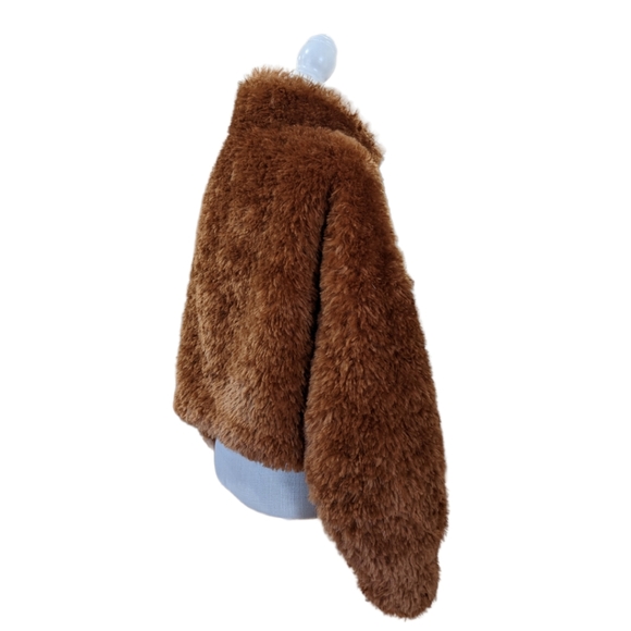 NWT Maeve by Anthropologie Women's Honey Brown Teddy Full Zip Up Coat Size M - Picture 2 of 16